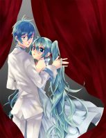 Rating: s Tags: Female, Male, Twin Tails, Hatsune Miku, Blue Hair, Long Hair, Short Hair, Vocaloid, KAITO