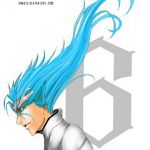 Rating: s Tags: Male, Blue Hair, Long Hair, Blue Eyes, Short Hair, Bleach, Tite Kubo, Grimmjow Jeagerjaques, White Background, Espada, Solo, Simple Background