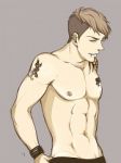 Rating: q Tags: Male, Ecchi, Fanart, Short Hair, Tattoo, Jewelry, Gold Eyes, Solo, Shirtless (Male), Alternate Hairstyle, Body Piercing, Nipples, Shingeki no Kyojin, Jean Kirschstein, Miyajimamizy