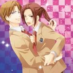 Rating: s Tags: Male, Fanart, Brown Eyes, Blue Eyes, Short Hair, Uniform, Ponytail, Prince of Tennis, Atobe Keigo, Two Males, Tie, Shishido Ryo, Tongue, Open Mouth, Pixiv, Duo, School Uniform, Hyotei Academy, Grabbing Tie, 1:1 Ratio, Hatsubi