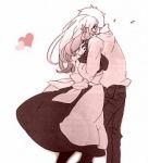 Rating: s Tags: Female, Couple, Male, Flower, Dress, Long Hair, Brown Hair, Short Hair, White Hair, Hug, Apron, Crying, Albino, Heart, Hold, Axis Powers: Hetalia, Hungary, Prussia, White Background, Duo, Simple Background, Grabbing, Holding Close, Grabbing Shirt, Pruhun, Suprised