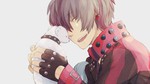 Rating: s Tags: Male, Fanart, Short Hair, Gloves, Animal, Tattoo, Eyes Closed, Jewelry, Earrings, Pixiv, Fingerless Gloves, Solo, Body Piercing, Facial Mark, Simple Background, Gray Background, Fanart From Pixiv, DRAMAtical Murder, Mizuki (DMMd), Pixiv Id 1088738