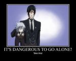 Rating: s Tags: Male, Black Hair, Short Hair, White Hair, Kuroshitsuji, Sebastian Michaelis, Butler, Pluto (Kuroshitsuji), Text, Demotivational Poster