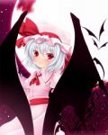 Rating: s Tags: Female, Wings, Night, Red Eyes, Moon, Short Hair, Animal, Blush, Touhou, Remilia Scarlet, Bat Wings, Bats, Solo, Smile, Kiyomin, PNG Conversion