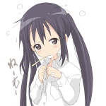 Rating: s Tags: Female, Twin Tails, Long Hair, Black Hair, Sleepy, Dressing, K-ON!, Toothbrushing, Nakano Azusa, Solo, Toothbrush
