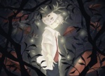Rating: s Tags: White Hair, Mask, Tree, T-shirt, Hotarubi no Mori e, Fireflies, Umbrella, White Shirt