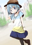 Rating: s Tags: Female, Blue Hair, Blue Eyes, Short Hair, Skirt, Hat, Blush, Shirt, Jewelry, Embarrassed, Bracelet, Open Mouth, Necklace, Alternate Outfit, Hair Clip, Solo, Smile, Hand On Head, Blue Skirt, Mahou Shoujo Madoka☆Magica, Miki Sayaka, Looking At Camera, Black Legwear, Black Footwear, U U (Mooooooou) Rating: s Tags: Female, Blue Hair, Blue Eyes, Short Hair, Skirt, Hat, Blush, Shirt, Jewelry, Embarrassed, Bracelet, Open Mouth, Necklace, Alternate Outfit, Hair Clip, Solo, Smile, Hand On Head, Blue Skirt, Mahou Shoujo Madoka☆Magica, Miki Sayaka, Looking At Camera, Black Legwear, Black Footwear, U U (Mooooooou)