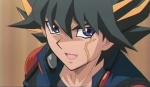 Rating: s Tags: Male, Blue Eyes, Short Hair, Happy, Screenshot, Yu-Gi-Oh 5Ds, Spiky Hair, Multi-colored Hair, Yusei Fudo, Solo