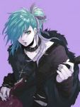Rating: s Tags: Male, Fanart, Cross, Guitar, Jewelry, Musical Instrument, Earrings, Necklace, Teal Hair, Pixiv, Solo, Body Piercing, Electric Guitar, Cross Necklace, Purple Background, Uta no☆prince-sama♪, Collar (Animal), Mikaze Ai, Pixiv Id 2590085