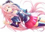 Rating: s Tags: Female, Long Hair, Skirt, Pink Hair, Vocaloid, Braids, Jewelry, Ring, White Background, Pixiv, Detached Sleeves, Solo, Thigh Highs, Simple Background, Single Thigh High, Looking At Camera, Choker, Asymmetrical Legwear, IA, Pixiv Id 309675