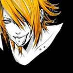 Rating: s Tags: Male, Monochrome, Short Hair, Blonde Hair, Shirt, Jewelry, Silver Eyes, Tongue, Earrings, Original, Pixiv, Peek-a-Boo Bang, Solo, Black Shirt, Smile, Unnaturally White Skin, Body Piercing, Tongue Piercing, Smirk, Spot Color, :P, Black Background, Simple Background, Looking At Camera, 1:1 Ratio, Eyebrow Piercing, Pixiv Id 894885