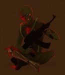 Rating: s Tags: Male, Fanart, Blood, Red Eyes, Bows (Fashion), Bow Tie, Solo, Suspenders, Smile, Sniper Rifle, Gore, HappyDs, Splatter, Homestuck, Blood Splatter, Tumblr, Caliborn