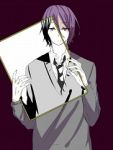 Rating: s Tags: Male, Fanart, Purple Eyes, Short Hair, Purple Hair, Shirt, Tie, Solo, Simple Background, Looking At Camera, Kuroko no Basket, Murasakibara Atsushi, Pixiv Id 2823408