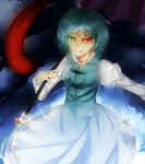 Rating: s Tags: Female, Blue Hair, Short Hair, Touhou, Heterochromia, Pixiv, Tatara Kogasa, Aymmogh