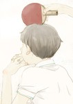Rating: s Tags: Male, Fanart, Brown Hair, Short Hair, Shirt, White Background, Hands, Pixiv, Solo, Simple Background, Fanart From Pixiv, Pixiv Id 5193641, Ping Pong The Animation, Hoshino Yutaka