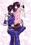 Rating: s Tags: Male, Black Hair, Purple Eyes, Short Hair, Purple Hair, Katekyo Hitman Reborn!, Crossdressing, Two Males, Weapons, Hibari Kyoya, Trap, Chinese Clothes, Traditional Clothes, Tonfa, Thigh Highs, Duo, Black Thigh Highs, Multiple Persona, Selfcest