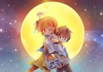 Rating: s Tags: Female, Male, Fanart, Night, Red Eyes, Moon, Short Hair, Child, Wink, Holding Hands, Little Boy, Chibi, Pixiv, Back To Back, Duo, Stars (Sky), Fanart From Pixiv, Kagerou Project, Amamiya Hibiya, Kisaragi Momo, Otsukimi Recital