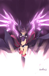 Rating: q Tags: Ecchi, Fanart, Twin Tails, Wings, Glow, Purple Hair, Blush, Eyes Closed, Open Mouth, Pixiv, Midriff, Solo, Aisha (Elsword), Elsword, Medium Hair, Bangs, Fanart From Pixiv, Void Princess (Aisha), Swd3e2