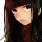 Rating: s Tags: Female, Long Hair, Black Hair, Brown Hair, Blue Eyes, Original, Pixiv, Scarf, Solo, Straight Bangs, Bangs, Looking At Camera, 1:1 Ratio, Pixiv Id 1482727