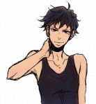 Rating: s Tags: Male, Fanart, Black Hair, Red Eyes, Short Hair, Shirt, White Background, Pixiv, Inazuma Eleven, Solo, Black Shirt, Level-5, Smile, Simple Background, Fanart From Pixiv, Closed Mouth, Looking At Camera, Inazuma Eleven Go, Pixiv Id 1303887, Hyoudou Tsukasa