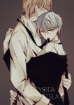 Rating: s Tags: Couple, Male, Fanart, Blue Hair, Short Hair, Yaoi, Hug, Blonde Hair, Two Males, Jewelry, Tie, Earrings, Pixiv, Duo, Text, Body Piercing, Holding Close, Text: Character Name, Looking At Camera, Kuroko no Basket, Kise Ryouta, Kuroko Tetsuya, Pixiv Id 3727139