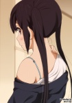 Rating: q Tags: Female, Ecchi, Long Hair, Black Hair, Blush, Back, Undressing, Sweatdrop, Dressing, K-ON!, Nakano Azusa, Solo, Looking Back, Yamasaki Wataru
