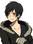 Rating: s Tags: Male, Fanart, Black Hair, Brown Eyes, Short Hair, Blush, Crying, White Background, Pixiv, Durarara!!, Solo, Orihara Izaya, Simple Background, PNG Conversion, Erito (Artist), Fanart From Pixiv