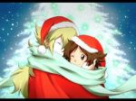 Rating: s Tags: Male, Fanart, Long Hair, Brown Hair, Snow, Green Hair, Hat, Christmas, Christmas Outfit, Eyes Closed, Shared Scarf, Wink, Two Males, Pokémon, Christmas Hat, Pixiv, Scarf, Christmas Tree, Frame, Duo, Smile, N (Pokémon), Holding Close, Black Border, Fanart From Pixiv, Touya (Pokémon), Pixiv Id 2501329