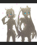 Rating: s Tags: Female, Monochrome, Twin Tails, Hatsune Miku, Long Hair, Blue Eyes, Short Hair, Vocaloid, Blonde Hair, Kagamine Rin, Two Girls, Duo, Zengxianxin