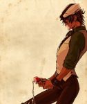 Rating: s Tags: Male, Fanart, Brown Hair, Short Hair, Hat, Belt, Beard, Jewelry, Watch, Tie, Bracelet, Gold Eyes, Pixiv, Solo, Standing, Looking Down, Fanart From Pixiv, Tiger & Bunny, Kaburagi T. Kotetsu, Pixiv Id 3628863