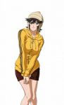 Rating: q Tags: Female, Ecchi, Black Hair, Green Eyes, Hat, Ikkitousen, White Background, Solo, Soujin Shikou, Big Breasts, Standing, Smile, Simple Background, Official Art, Short Skirt, Looking At Camera
