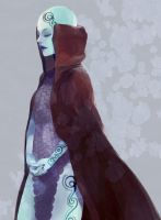 Rating: s Tags: Female, Fanart, Tattoo, Eyes Closed, Cape, Bald, Blue Skin, Lipstick, Pixiv, Solo, Shin Megami Tensei III: Nocturne, Xero (artist), Fanart From Pixiv, Dis (Megami Tensei)