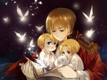 Rating: s Tags: Male, Glasses, Family, Blue Eyes, Purple Eyes, Short Hair, Animal, Child, Blonde Hair, Reading, Book, Horse, Ahoge, Unicorn, Pirate, Axis Powers: Hetalia, United States, United Kingdom, Canada, Three Males, Pixiv, Studio Deen, Trio, Saiyki, Adorably Cute, Smile, Allied Forces, Artist Request, Open Book