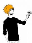 Rating: s Tags: Male, Fanart, Short Hair, BLEACH, Kurosaki Ichigo, Orange Hair, White Background, Pixiv, Orange Eyes, Solo, Simple Background, 600x800 Wallpaper, Fanart From Pixiv, Jhkkvcc, 3:4 Ratio