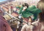 Rating: s Tags: Male, Black Hair, Short Hair, Sword, Weapons, Fighting, Shingeki no Kyojin, Rivaille, Pixiv Id 3512498, Titan (Shingeki no Kyojin), Three Dimensional Maneuver Gear