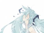 Rating: s Tags: Female, Twin Tails, Hatsune Miku, Long Hair, Music, Vocaloid, Eyes Closed, Singer, Tie, Teal Hair