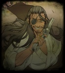 Rating: s Tags: Male, Long Hair, Eyepatch, Jewelry, Gun, Weapons, Ring, Earrings, Grin, Traditional Clothes, Solo, Japanese Clothes, Smile, Body Piercing, Looking At Camera, Holding Weapon, Drifters (Manga), Oda Nobunaga (Drifters), Pixiv Id 2007505