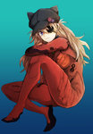 Rating: q Tags: Female, Ecchi, Fanart, Neon Genesis Evangelion, Eyepatch, Red Outfit, Pixiv, Solo, Souryuu Asuka Langley, Simple Background, Bent Knees, Fanart From Pixiv, Hoteee