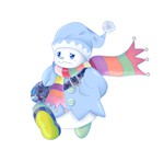 Rating: s Tags: Fanart, Blue Eyes, Yu-Gi-Oh!, Hat, Sad, Shoes, Snowman, Bag, deviantART, Scarf, Solo, Walking, Long Sleeves, Arms Behind Back, Blue Hat, PNG Conversion, Fanart From DeviantART, Full Body, Looking Ahead, Blue Headwear, Blue Outerwear, Ghostrick Jackfrost, SternSchwarz