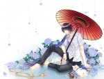 Rating: s Tags: Male, Flower, Kimono, Animal, Cat, Natsume Yuujinchou, Hydrangea, Traditional Clothes, Nyanko-sensei, Japanese Clothes, Umbrella, Tanuma Kaname, Pixiv Id 123365