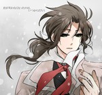 Rating: s Tags: Male, Fanart, Long Hair, Brown Hair, Snow, D.Gray-man, Gold Eyes, Pixiv, Solo, Text, Mana Walker, Simple Background, Japanese Text, Fanart From Pixiv, Pixiv Id 5693721
