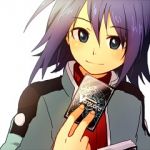 Rating: s Tags: Male, Fanart, Blue Hair, White Background, Pixiv, Solo, Smile, Medium Hair, Simple Background, Card (object), Cardfight!! Vanguard, Sendou Aichi, Sekka, Fanart From Pixiv, 1:1 Ratio, Holding Card
