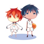 Rating: s Tags: Male, Fanart, Blue Hair, Blue Eyes, Short Hair, Red Hair, Two Males, Chibi, Heterochromia, Dark Skin, Basketball, Pixiv, Duo, Smile, Ball, Kuroko no Basket, 1:1 Ratio, Aomine Daiki, Akashi Seijuurou, Pixiv Id 1672829, Basketball Ball