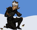 Rating: s Tags: Male, Bird, Elf, Armor, Green Eyes, Short Hair, Animal, White Hair, Tattoo, Pointy Ears, Dragon Age, Fenris, Dragon Age 2, Bioware, Rabbitzoro