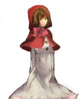 Rating: s Tags: Female, Dress, Brown Hair, Green Eyes, Short Hair, Ribbon, Blonde Hair, Cape, Headband, Axis Powers: Hetalia, Red Riding Hood, White Background, Belgium, Solo, Smile, Simple Background