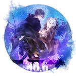 Rating: s Tags: Male, Fanart, Black Hair, Purple Eyes, Short Hair, White Hair, Ponytail, Two Males, Pixiv, Duo, Text, Text: Series Name, Fanart From Pixiv, No.6, Nezumi (No.6), Sion (No.6), Pixiv Id 1250385