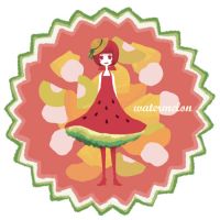 Rating: s Tags: Female, Red Eyes, Short Hair, Hat, Red Hair, Text, Smile, Food (Personification), Nona Drops, Looking At Camera, Fruit (Personification)