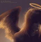 Rating: s Tags: Female, Wings, Angel, Crying, Original, Solo, Simple Background, Mezamero
