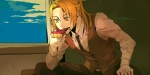 Rating: s Tags: Male, Long Hair, Eating, Food, Cake, Blonde Hair, Sky, Sweets, Fullmetal Alchemist, Sitting, Train, Edward Elric, Solo, Pixiv Id 2054000