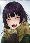 Rating: s Tags: Female, Fanart, Long Hair, Snow, Gloves, Purple Hair, Blush, Eyes Closed, Open Mouth, deviantART, Scarf, Bangs, Colorization, Tasogare Otome x Amnesia, Breath, Kanoe Yuuko, Fanart From DeviantART, Graypapaya